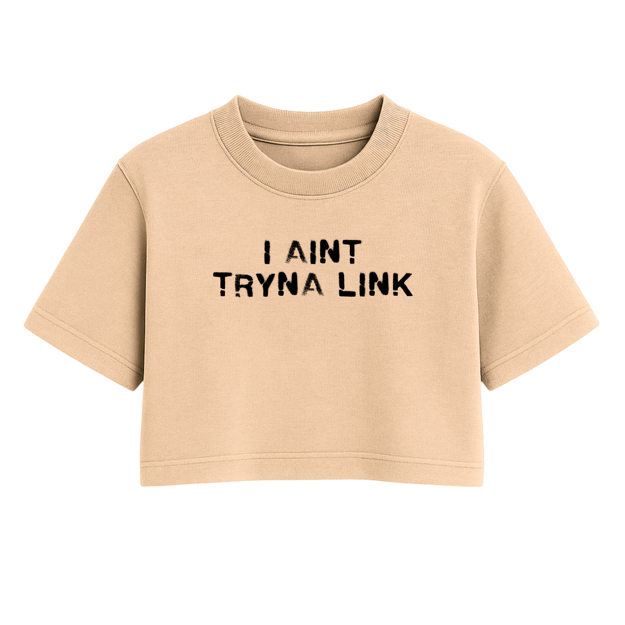 Aint Tryna Link Oversized Crop Top